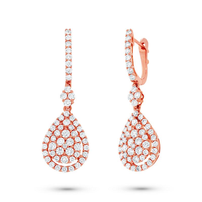 18k Rose Gold Diamond Earring - 1.87ct