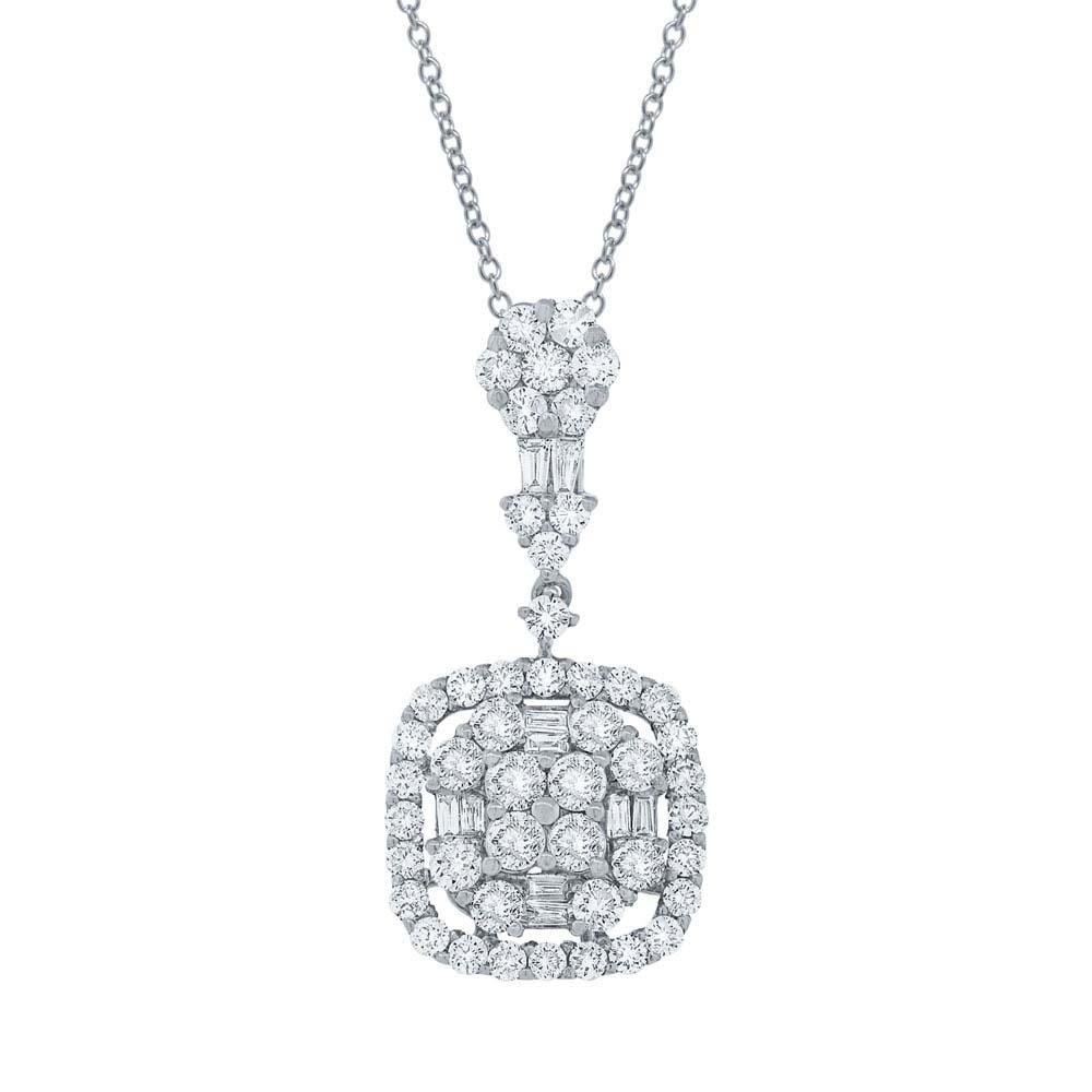 18k White Gold Diamond Pendant - 1.77ct