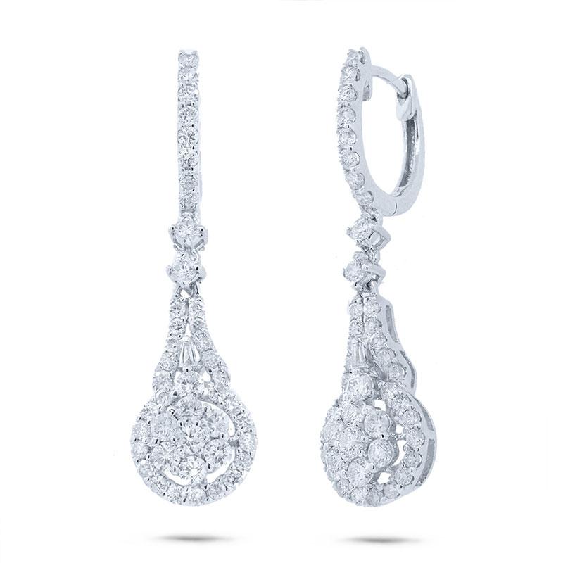 18k White Gold Diamond Earring - 1.31ct