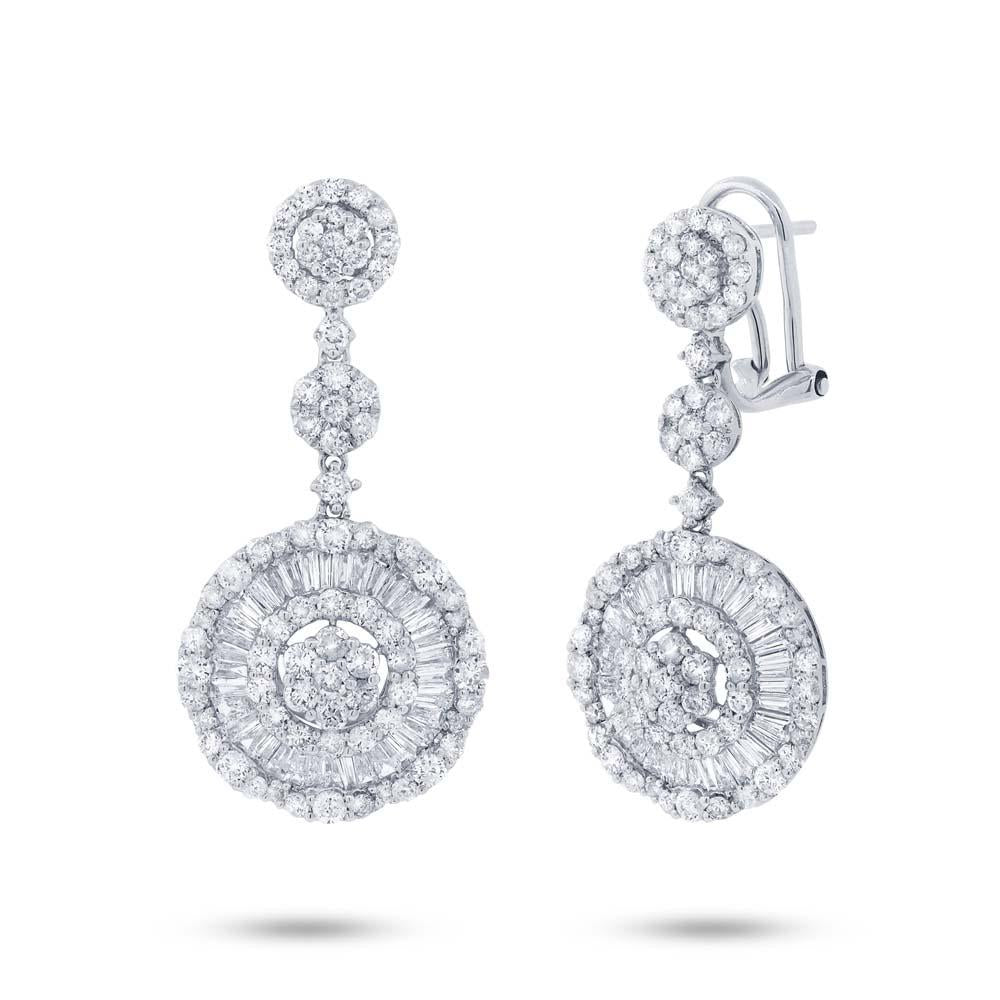 18k White Gold Diamond Earring - 3.85ct