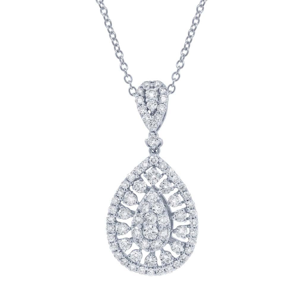 18k White Gold Diamond Pendant - 1.66ct
