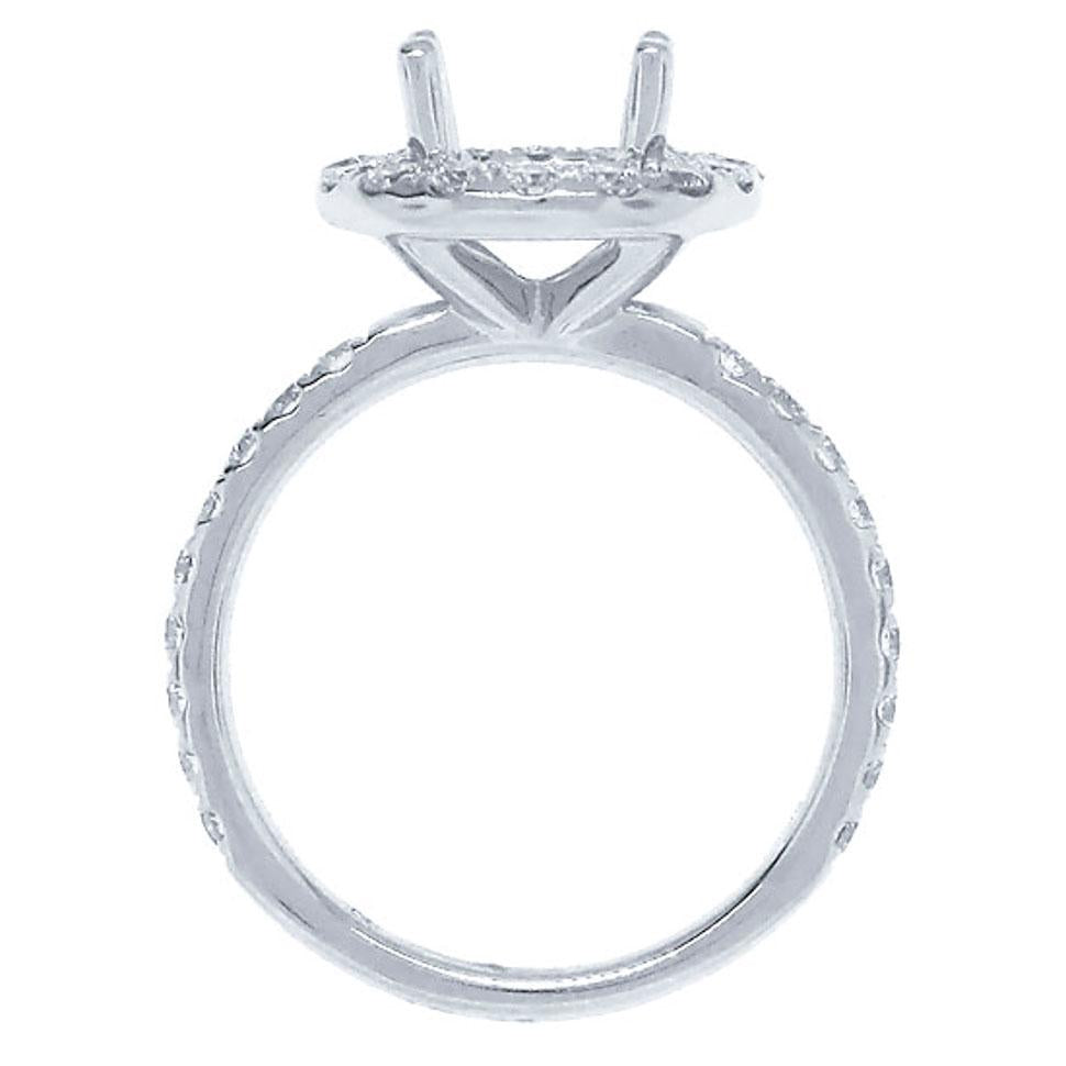14k White Gold Diamond Semi-mount Ring - 0.86ct