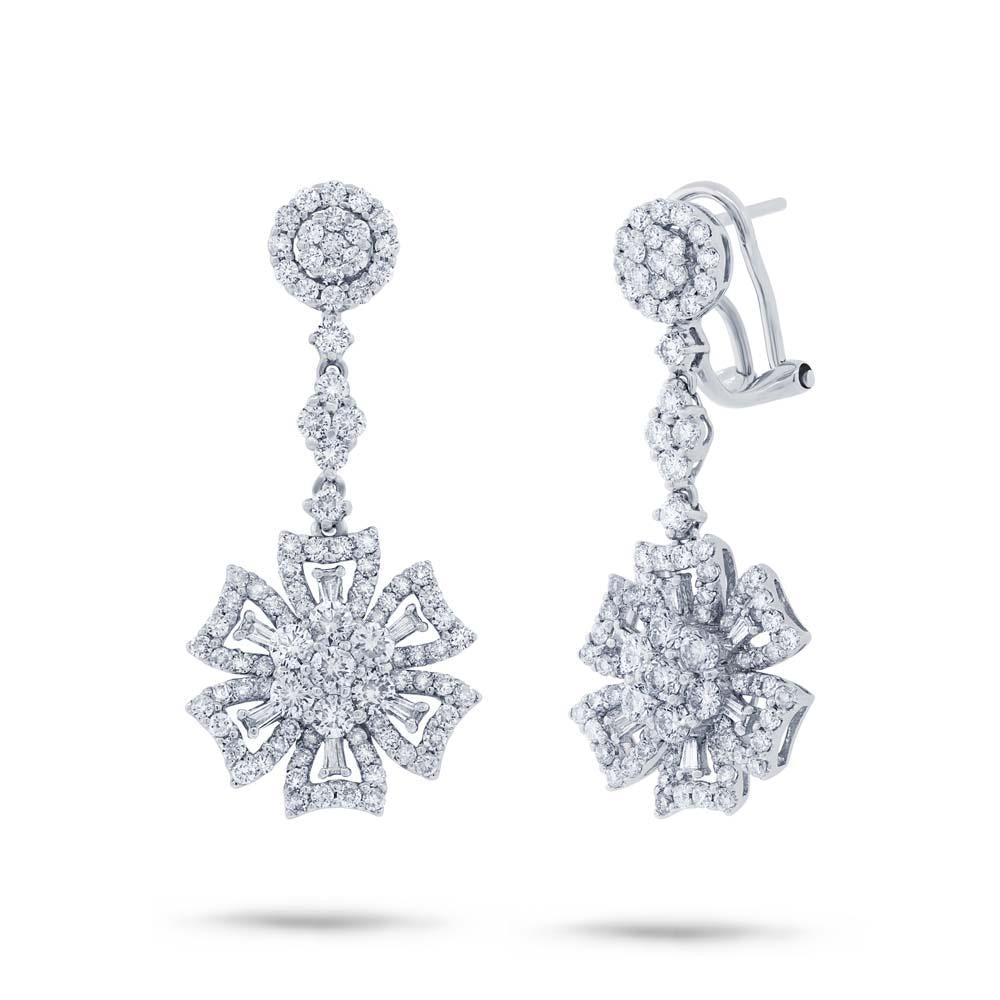 18k White Gold Diamond Earring - 2.69ct