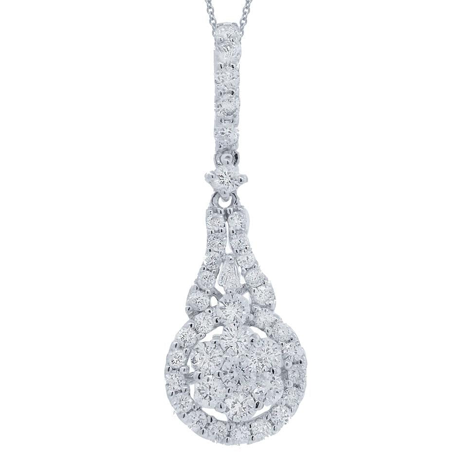 18k White Gold Diamond Pendant - 0.76ct
