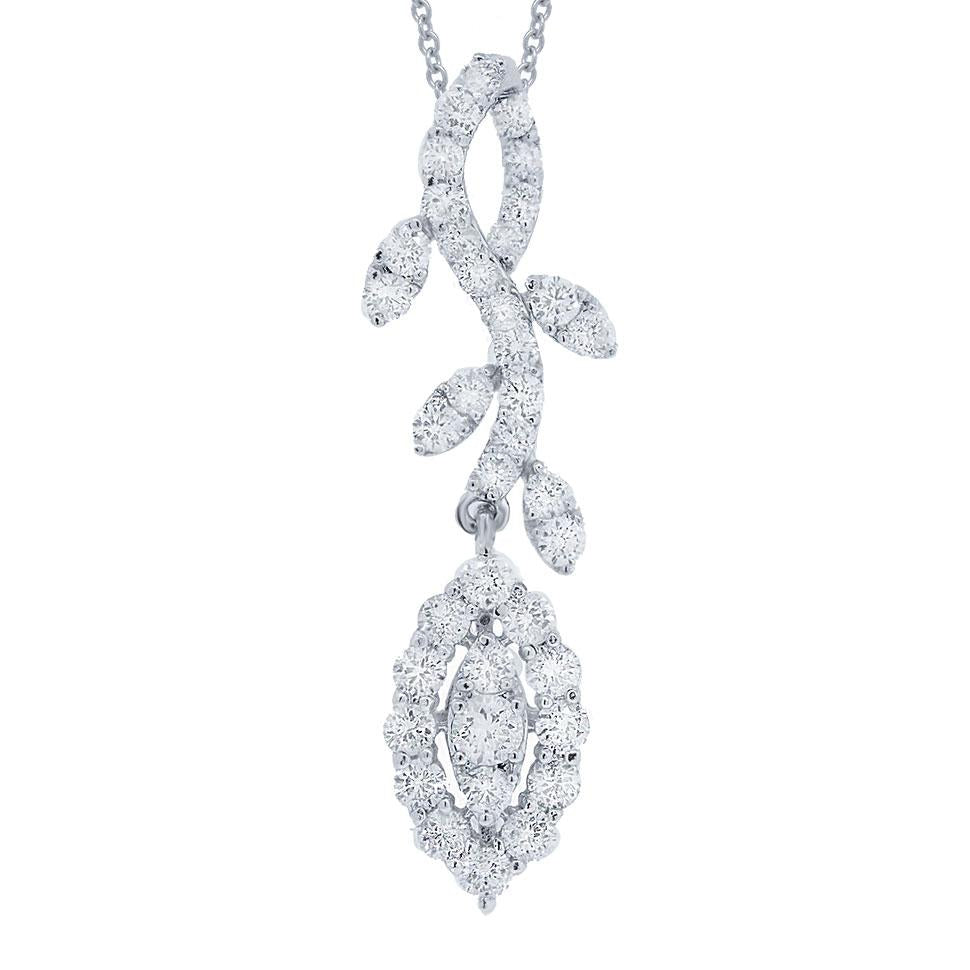 18k White Gold Diamond Pendant - 1.00ct