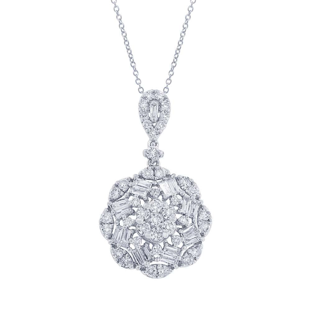 18k White Gold Diamond Pendant - 1.05ct