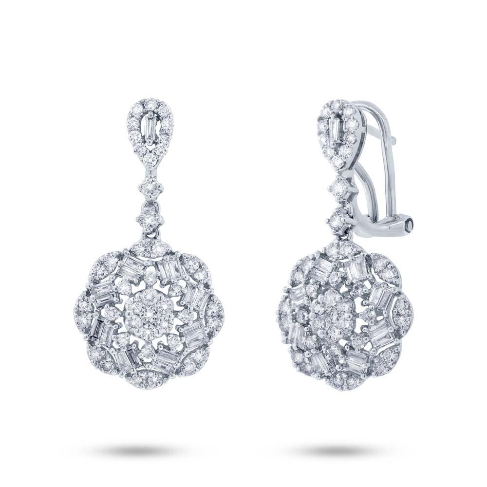 18k White Gold Diamond Earring - 1.65ct