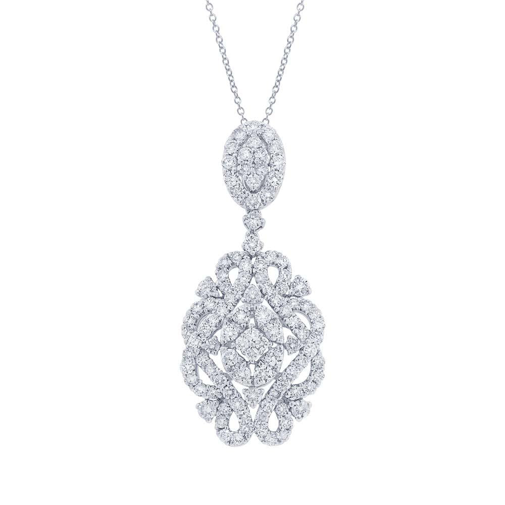 18k White Gold Diamond Pendant - 2.20ct