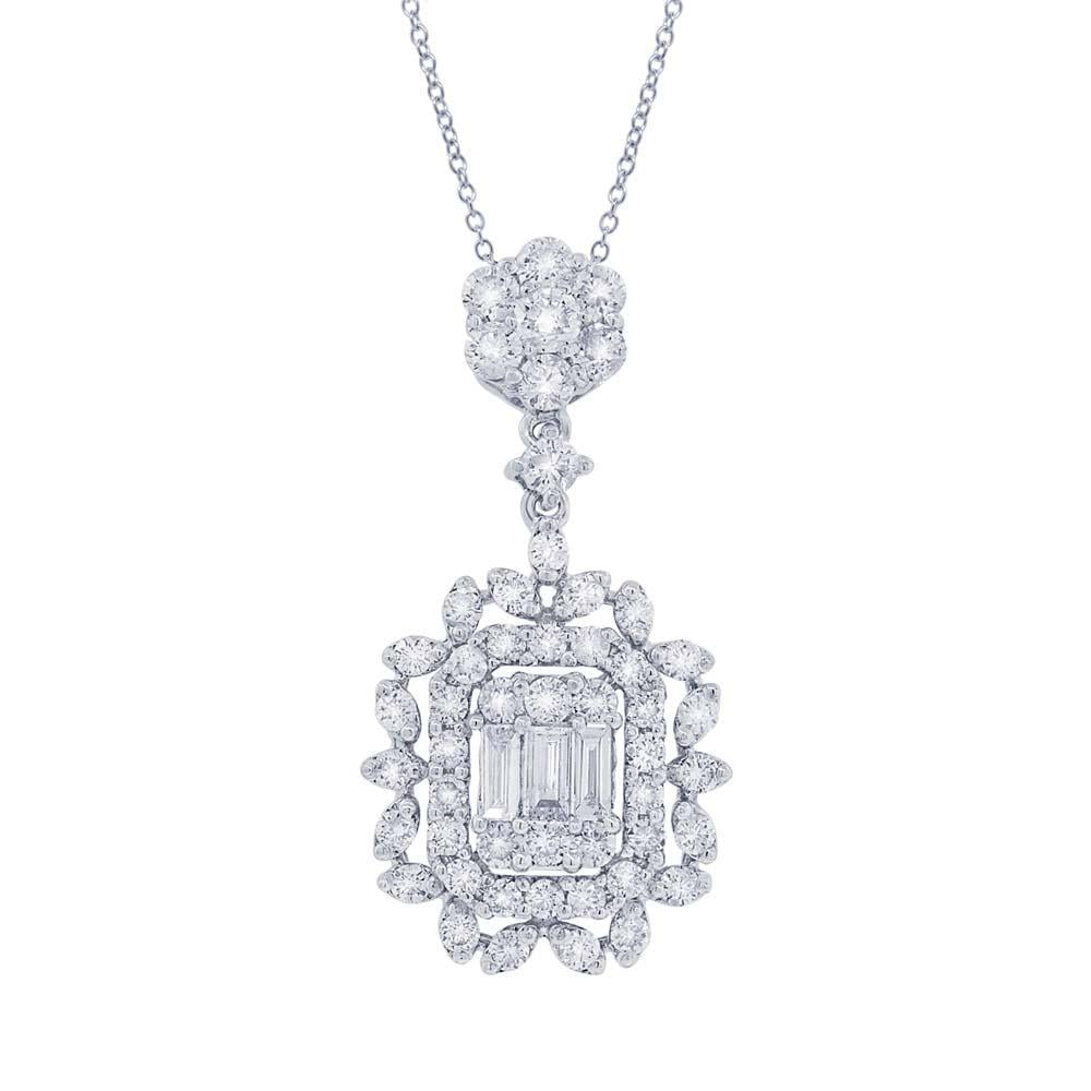 18k White Gold Diamond Pendant - 0.95ct