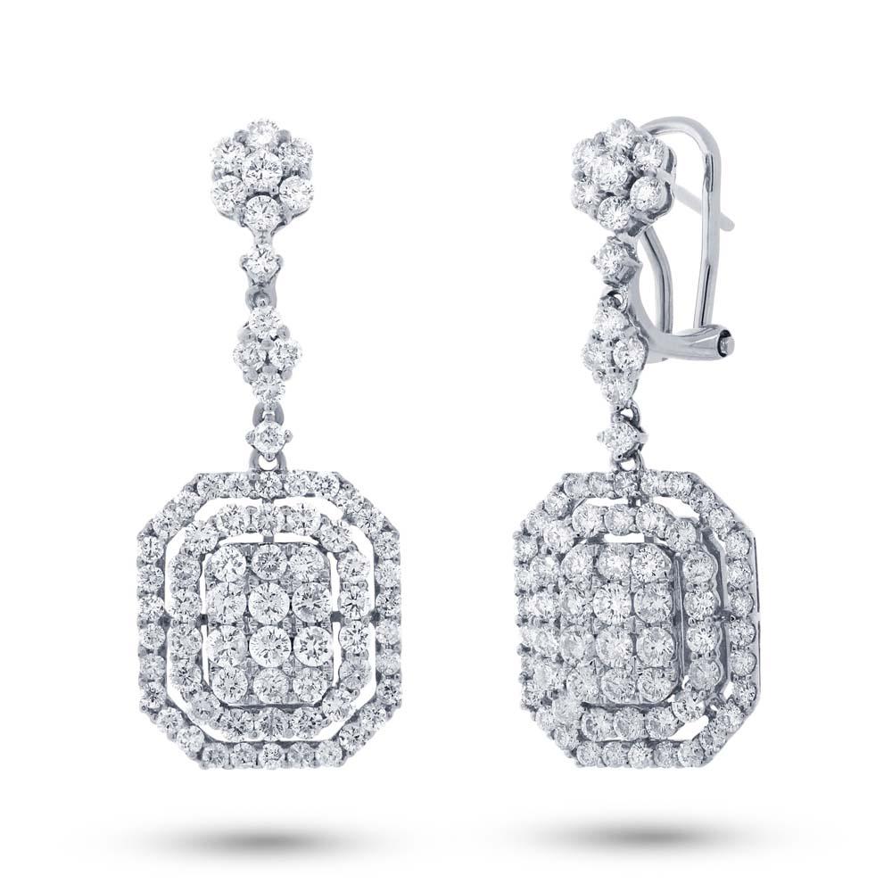 18k White Gold Diamond Earring - 3.32ct