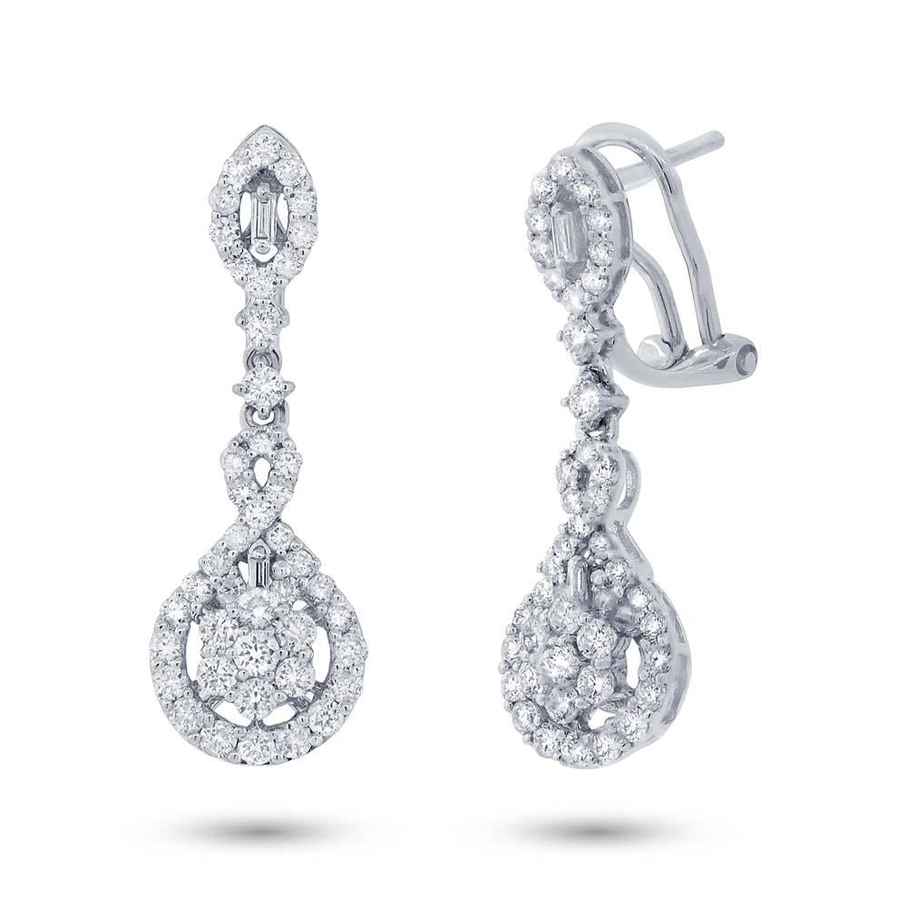 18k White Gold Diamond Earring - 1.41ct