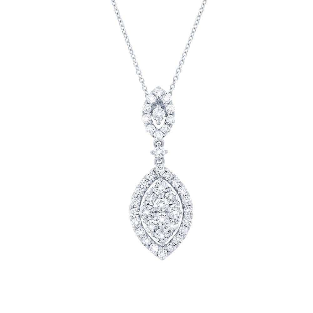 18k White Gold Diamond Pendant - 1.07ct