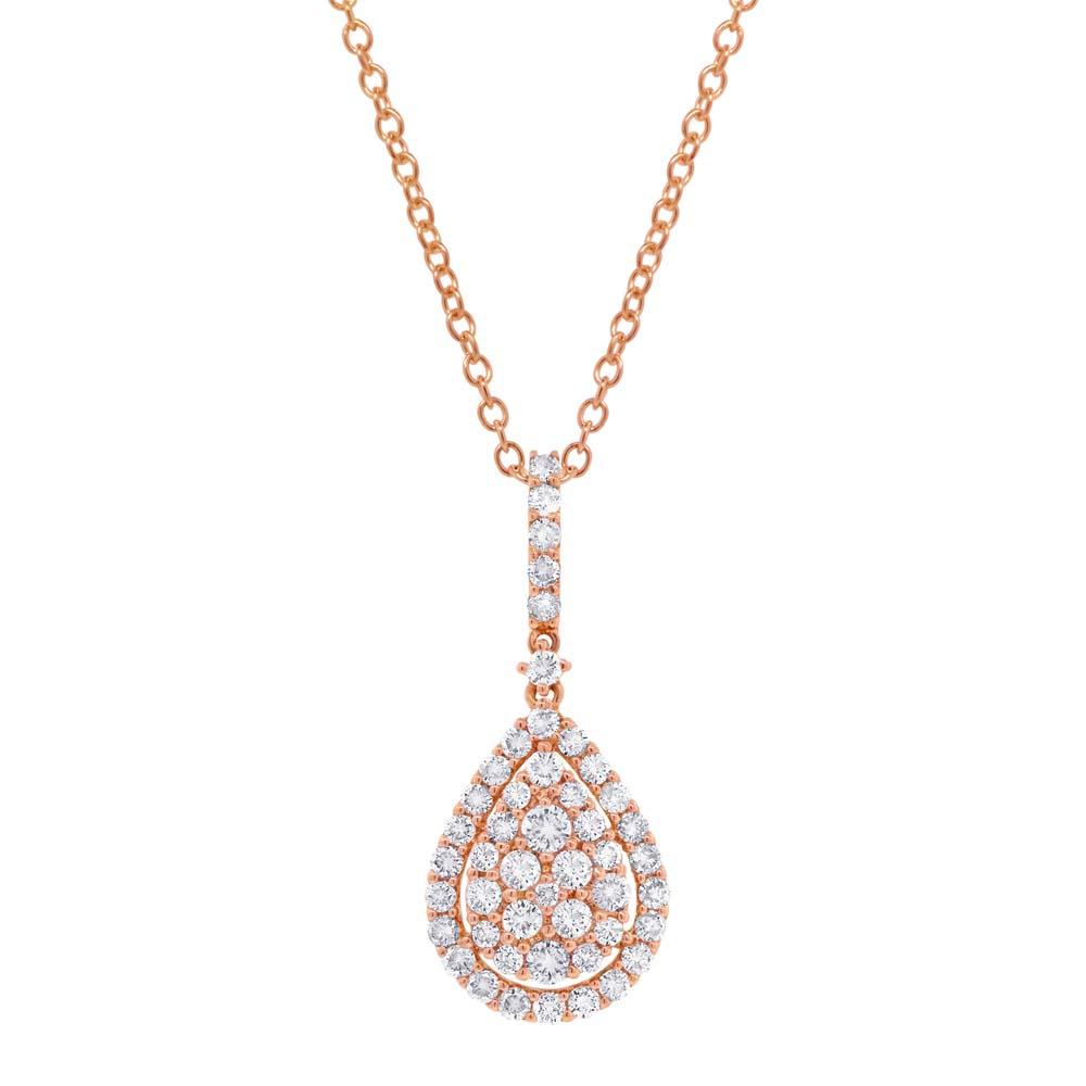 18k Rose Gold Diamond Pendant - 1.19ct