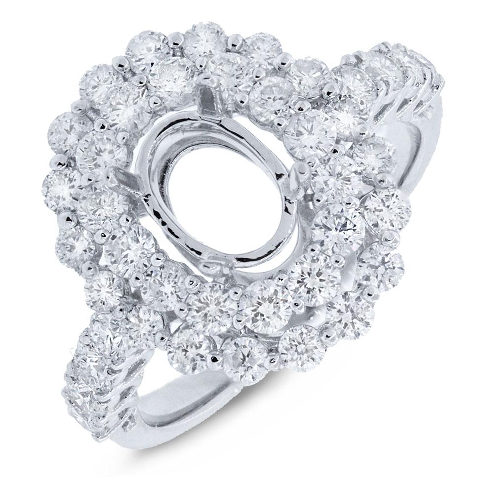 18k White Gold Diamond Semi-mount Ring - 1.61ct