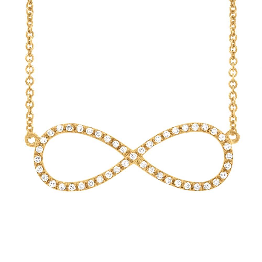 14k Yellow Gold Diamond Infinity Pendant - 0.17ct