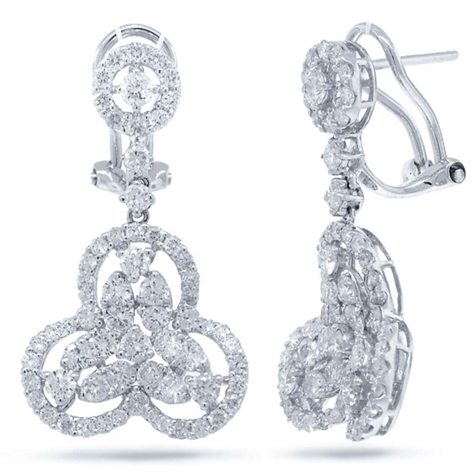 18k White Gold Diamond Earring - 2.73ct