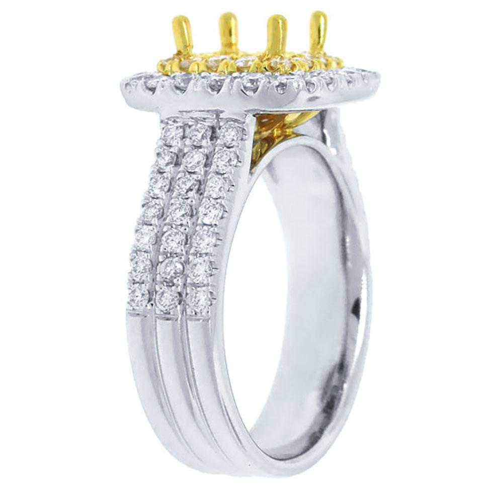 18k Two-tone Gold Diamond Semi-mount Ring - 1.00ct