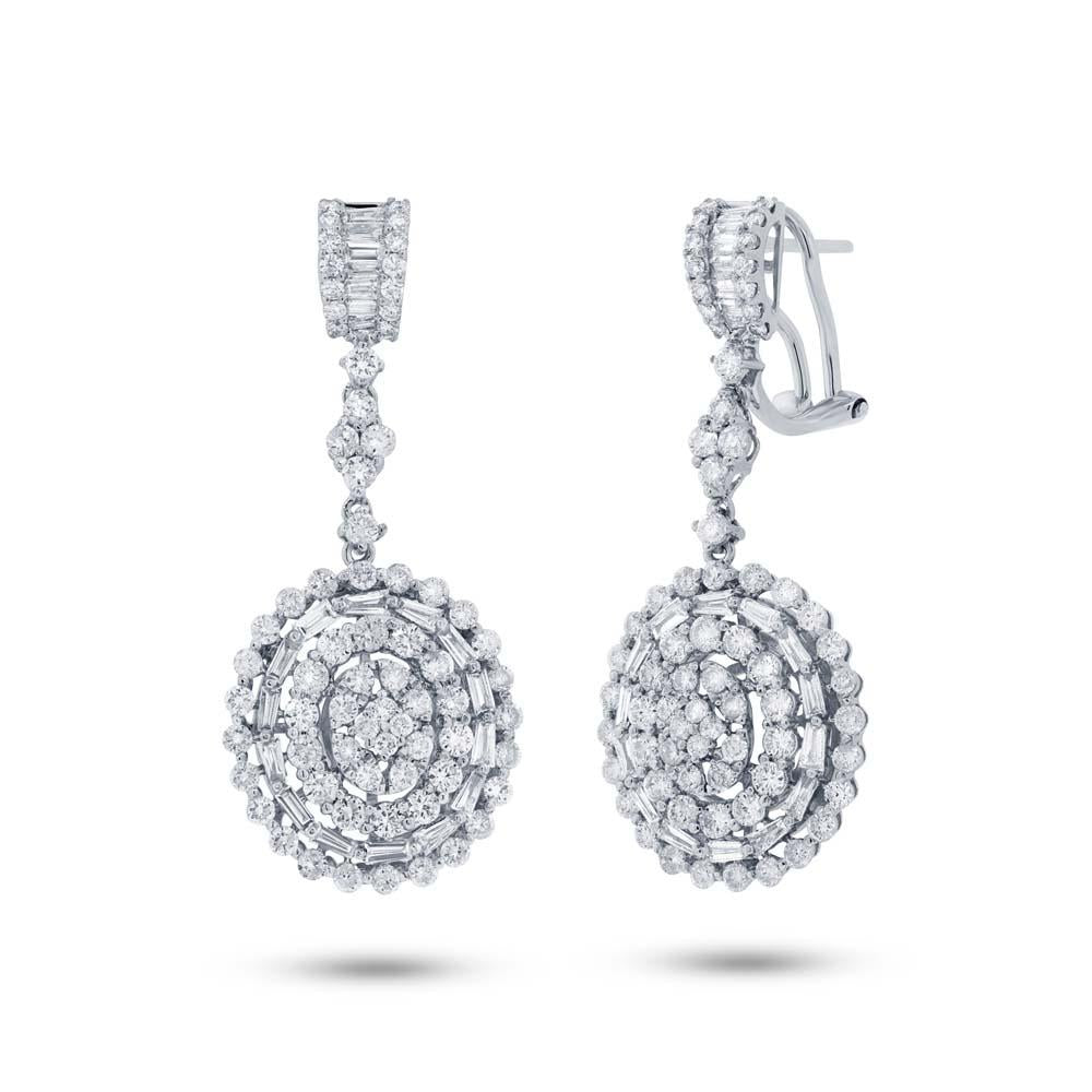 18k White Gold Diamond Earring - 3.54ct