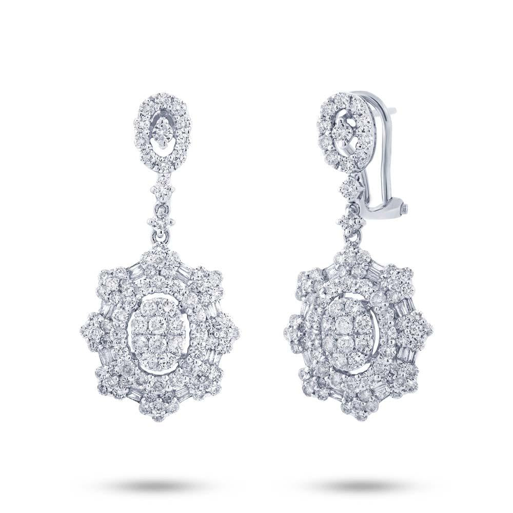18k White Gold Diamond Earring - 2.75ct