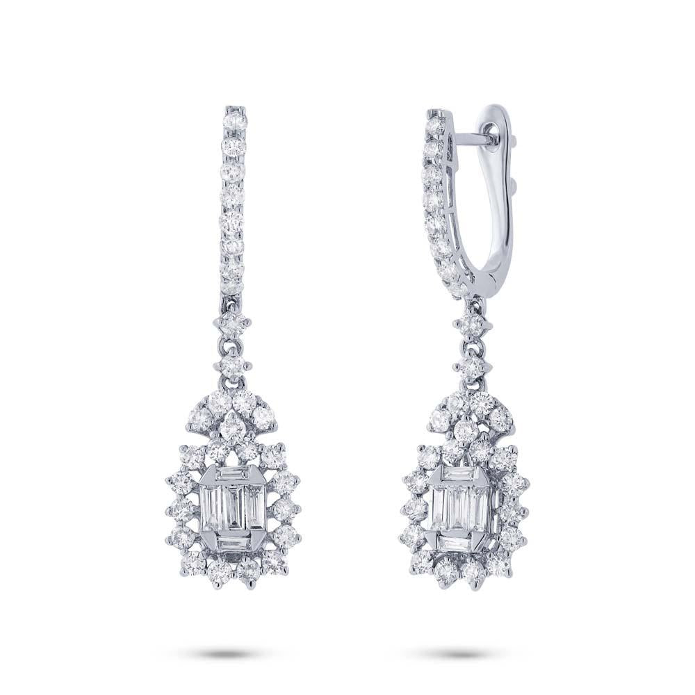 18k White Gold Diamond Earring - 1.43ct