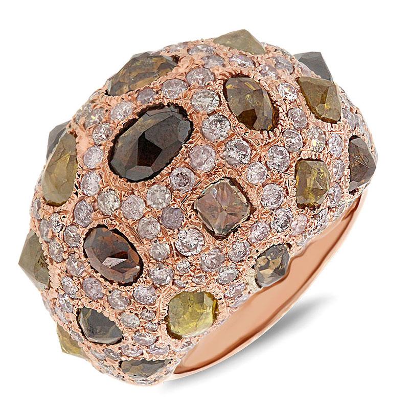 18k Rose Gold Fancy Color Diamond Ring - 8.95ct