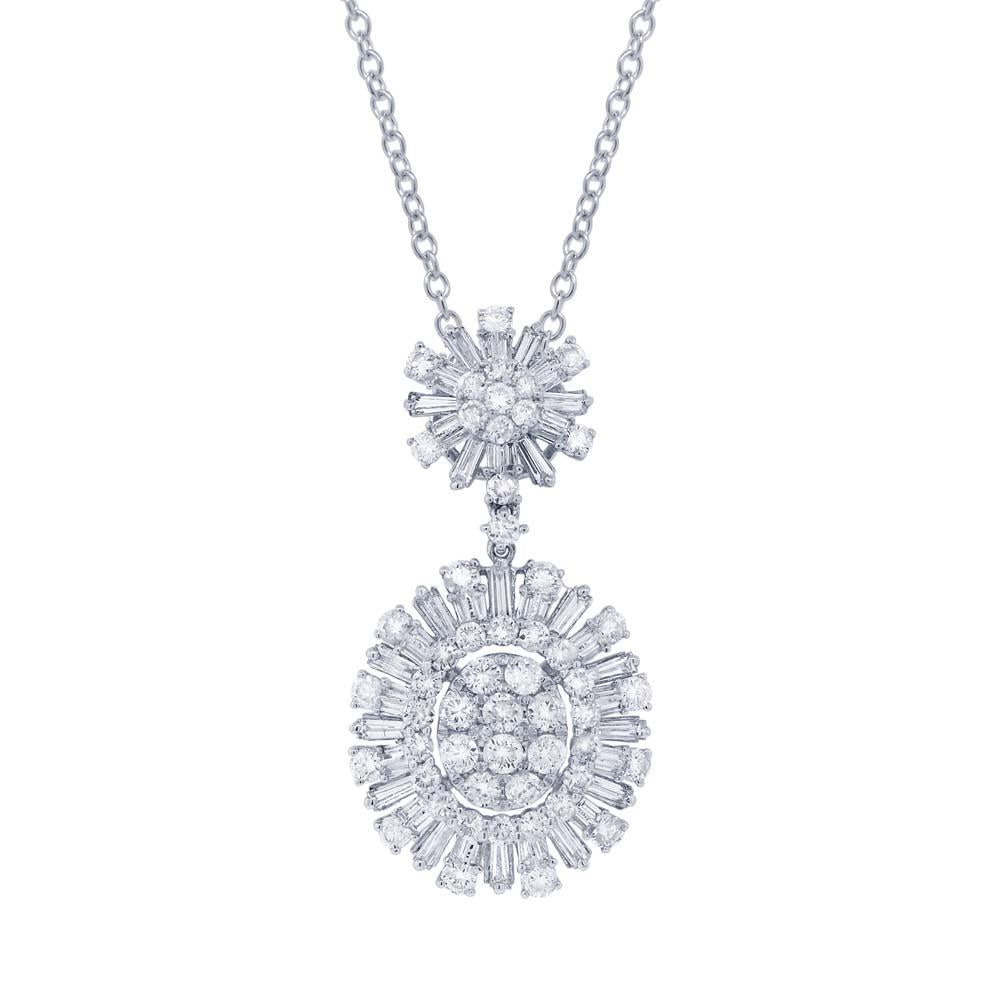 18k White Gold Diamond Pendant - 3.01ct