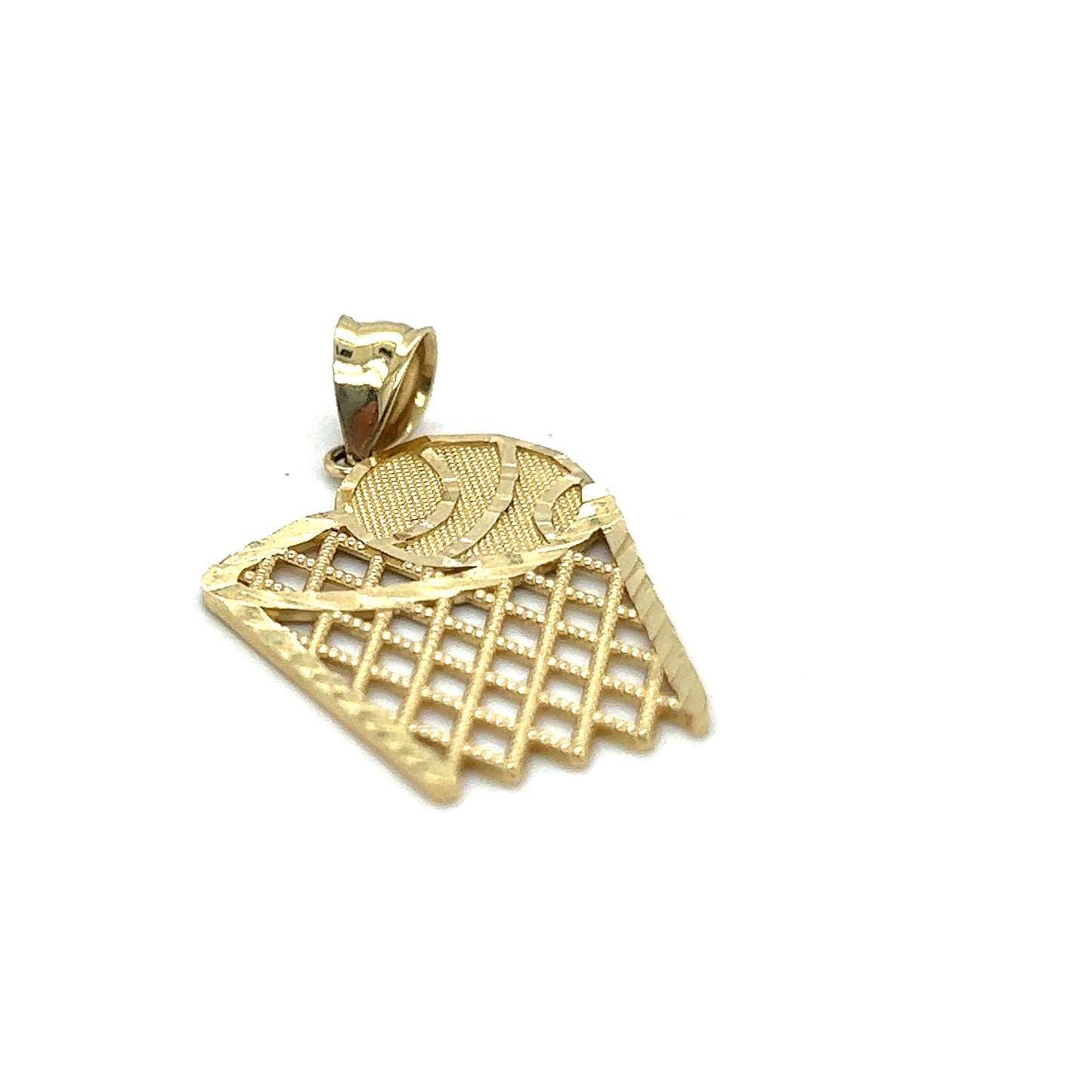 Yellow Gold Natural Diamond Basketball Pendant