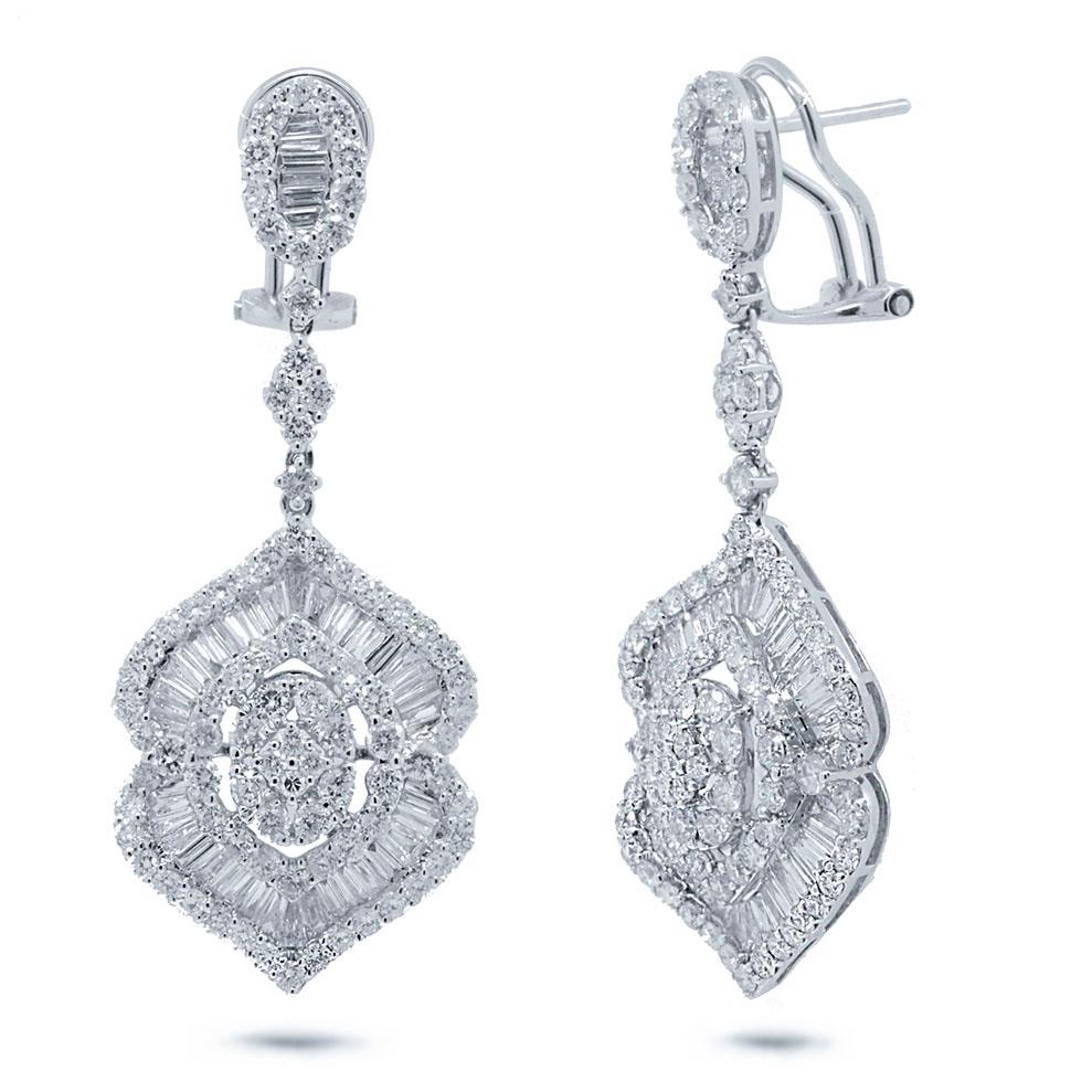 18k White Gold Diamond Earring - 5.56ct