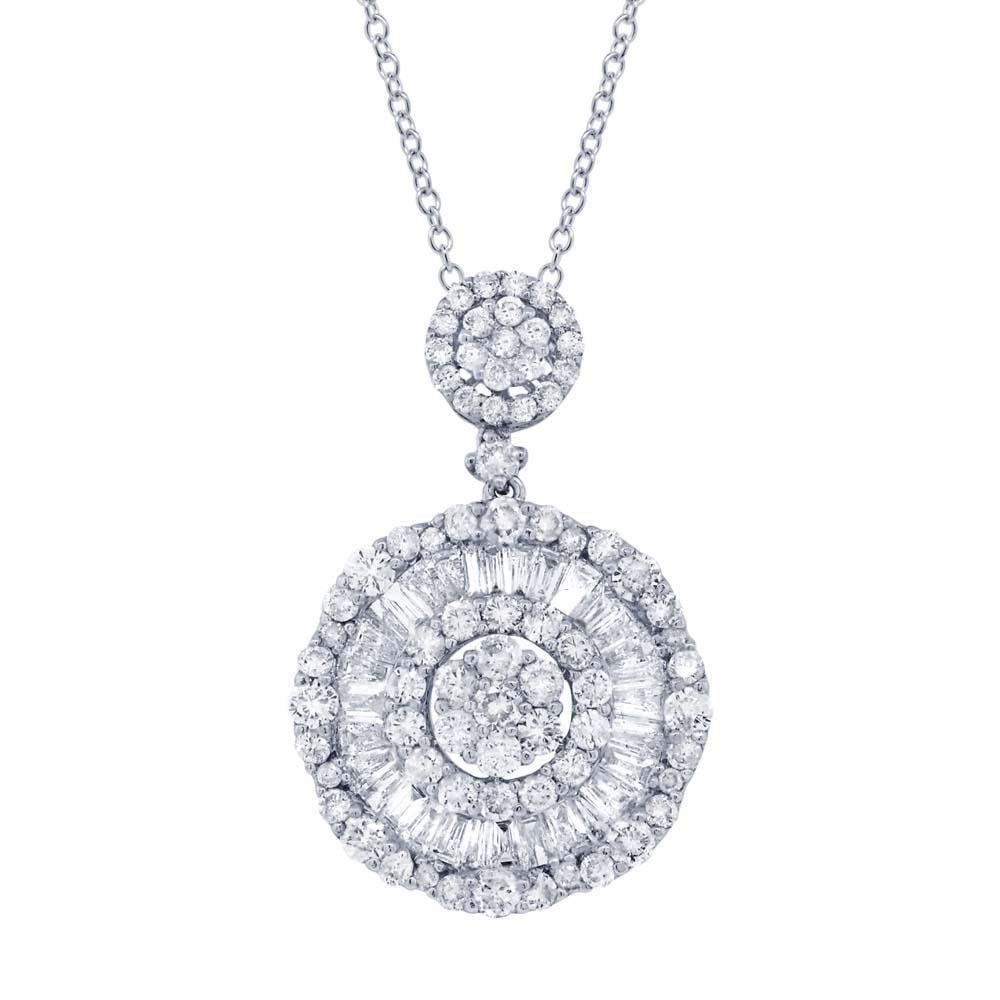 18k White Gold Diamond Pendant - 2.47ct