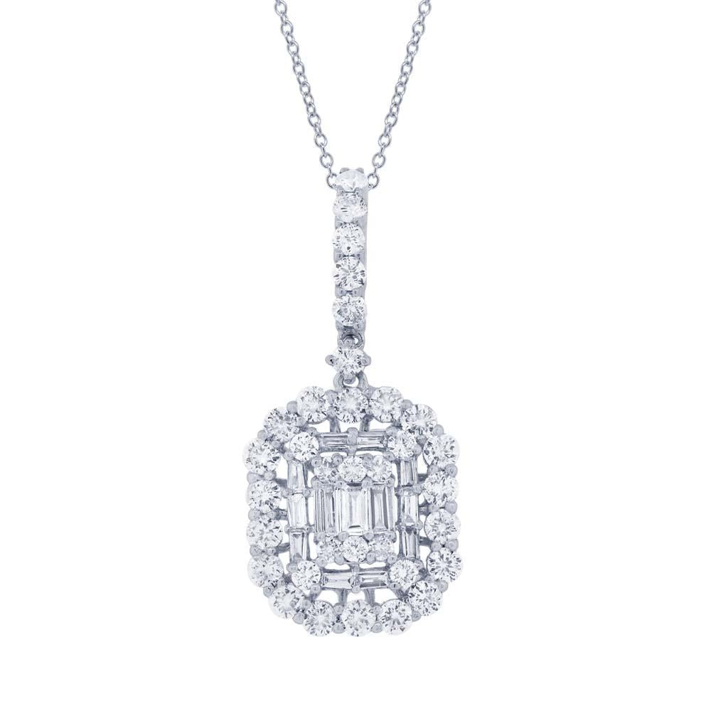 18k White Gold Diamond Pendant - 1.57ct