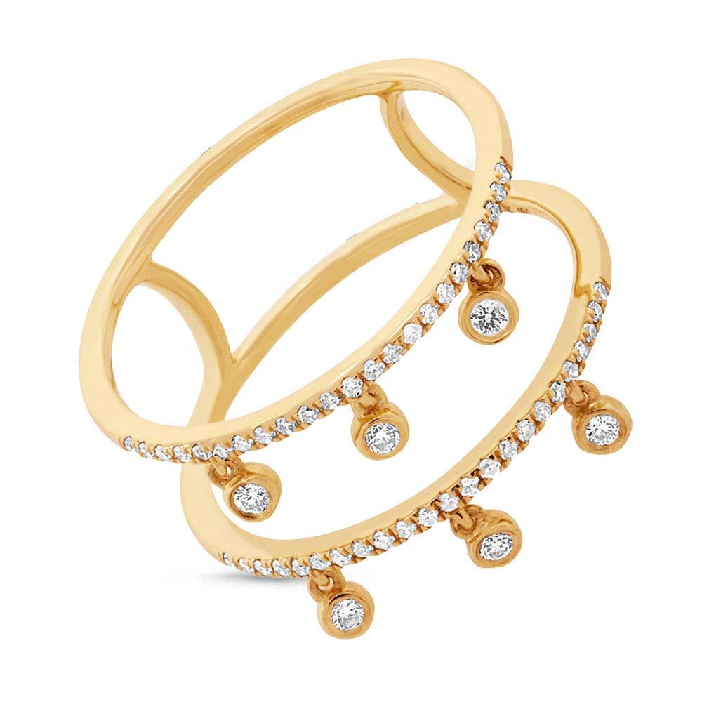 14k Yellow Gold Diamond Lady's Ring Size 6 - 0.24ct