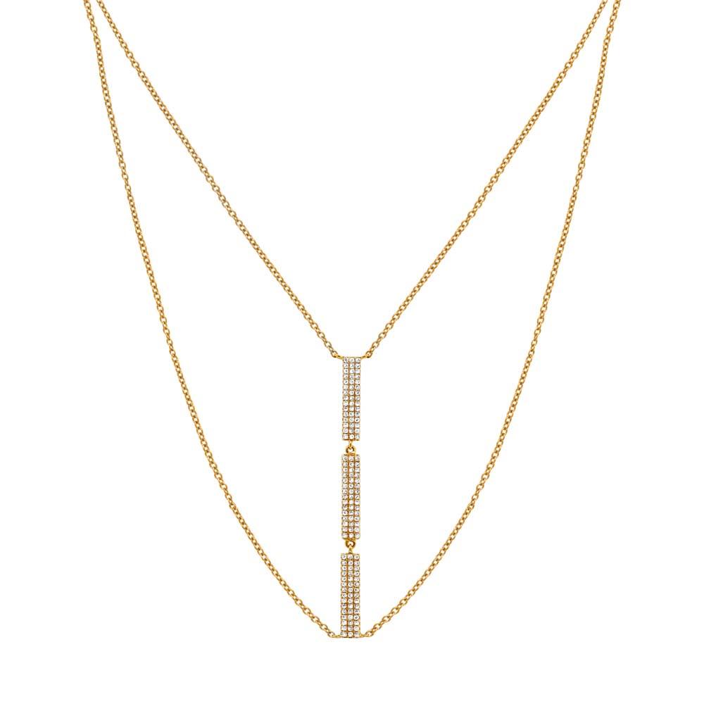 14k Yellow Gold Diamond Necklace - 0.32ct