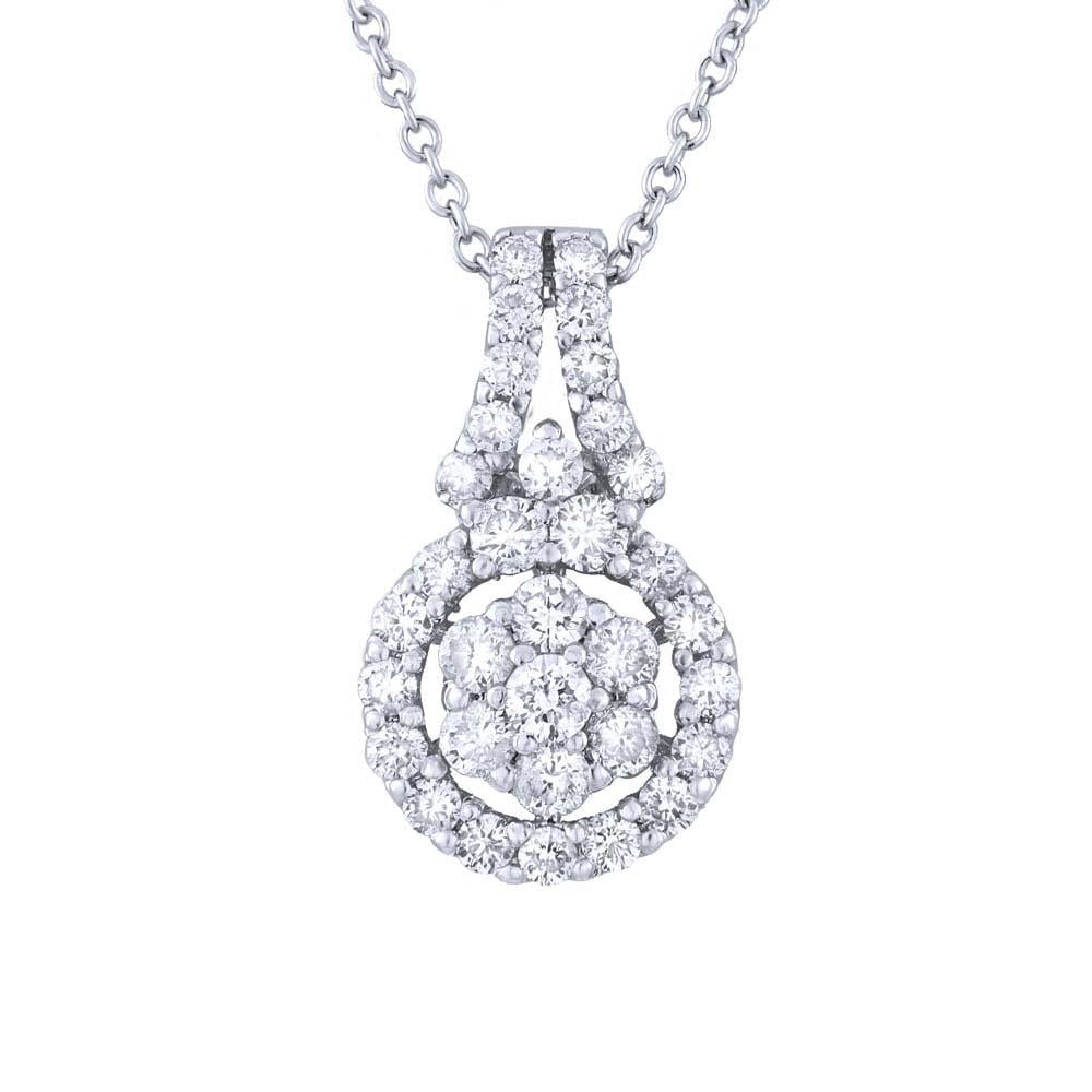 18k White Gold Diamond Pendant - 0.66ct