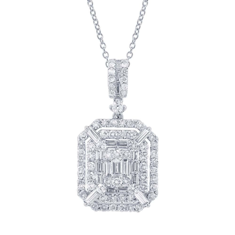 18k White Gold Diamond Pendant - 1.42ct