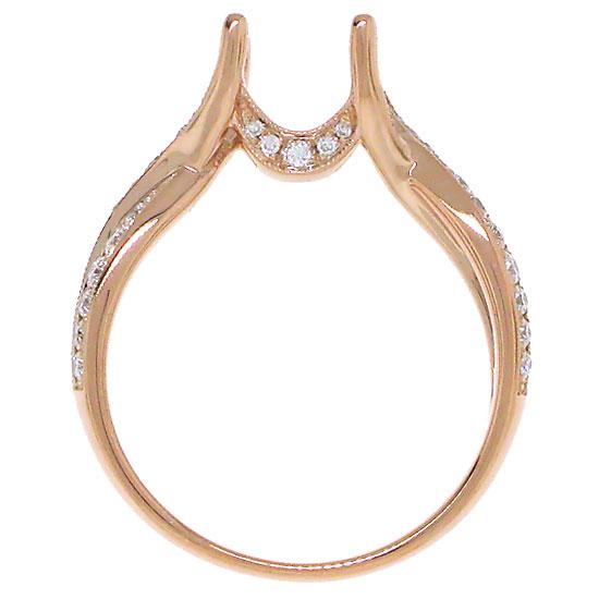 18k Rose Gold Diamond Semi-mount Ring - 0.35ct