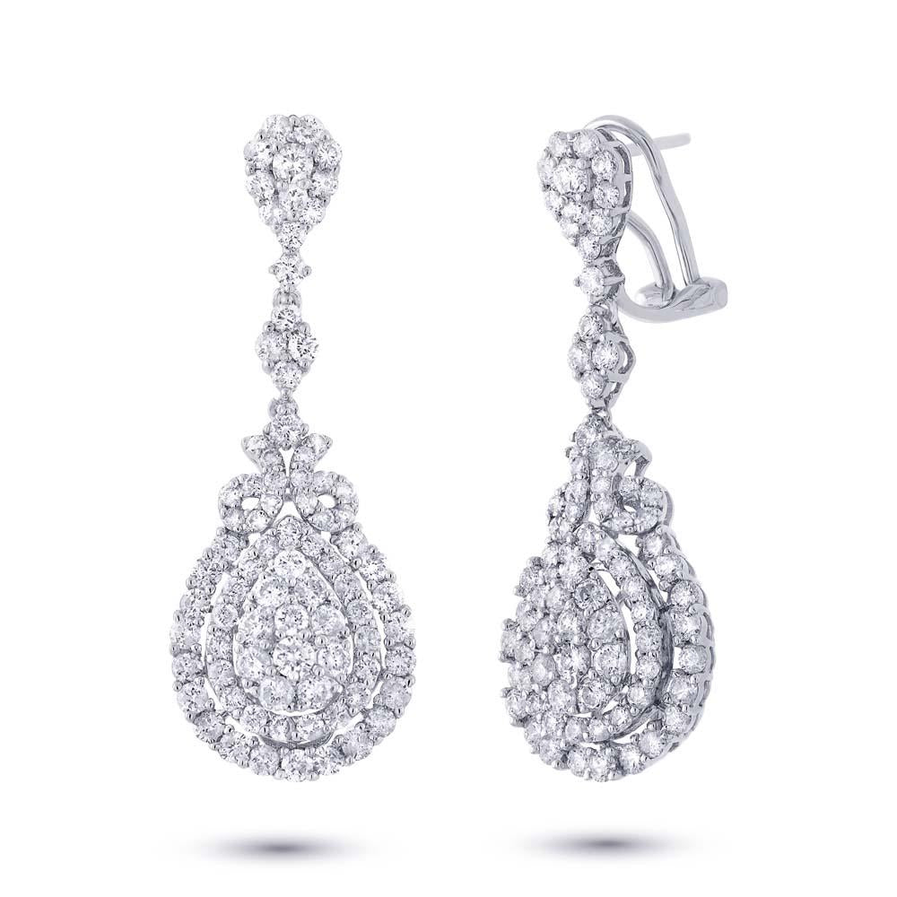 18k White Gold Diamond Earring - 3.47ct