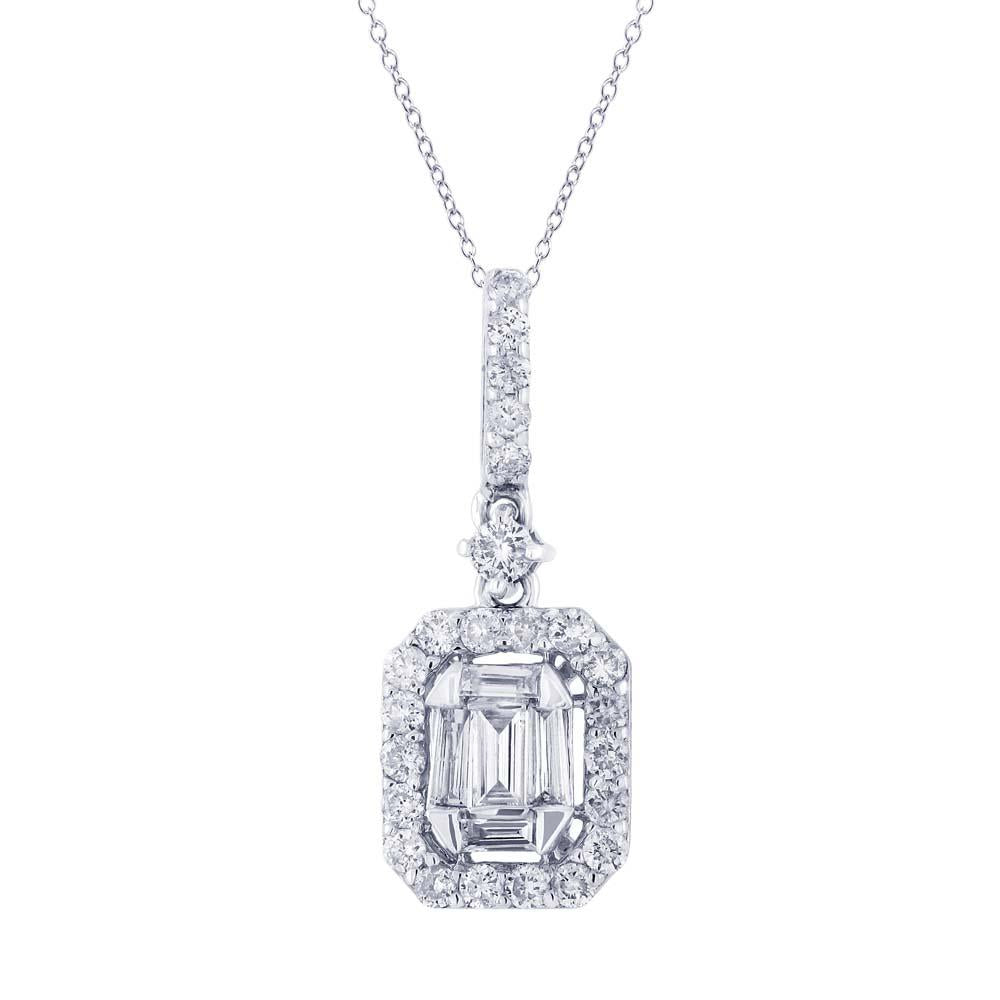 18k White Gold Diamond Pendant - 0.49ct