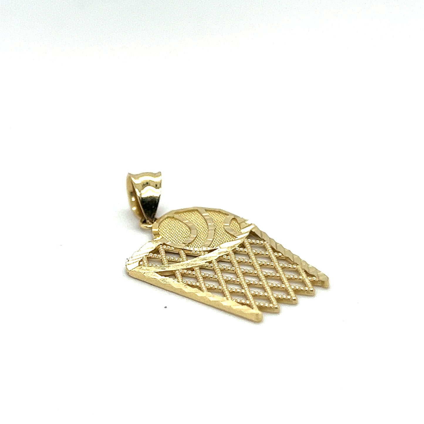 Yellow Gold Natural Diamond Basketball Pendant