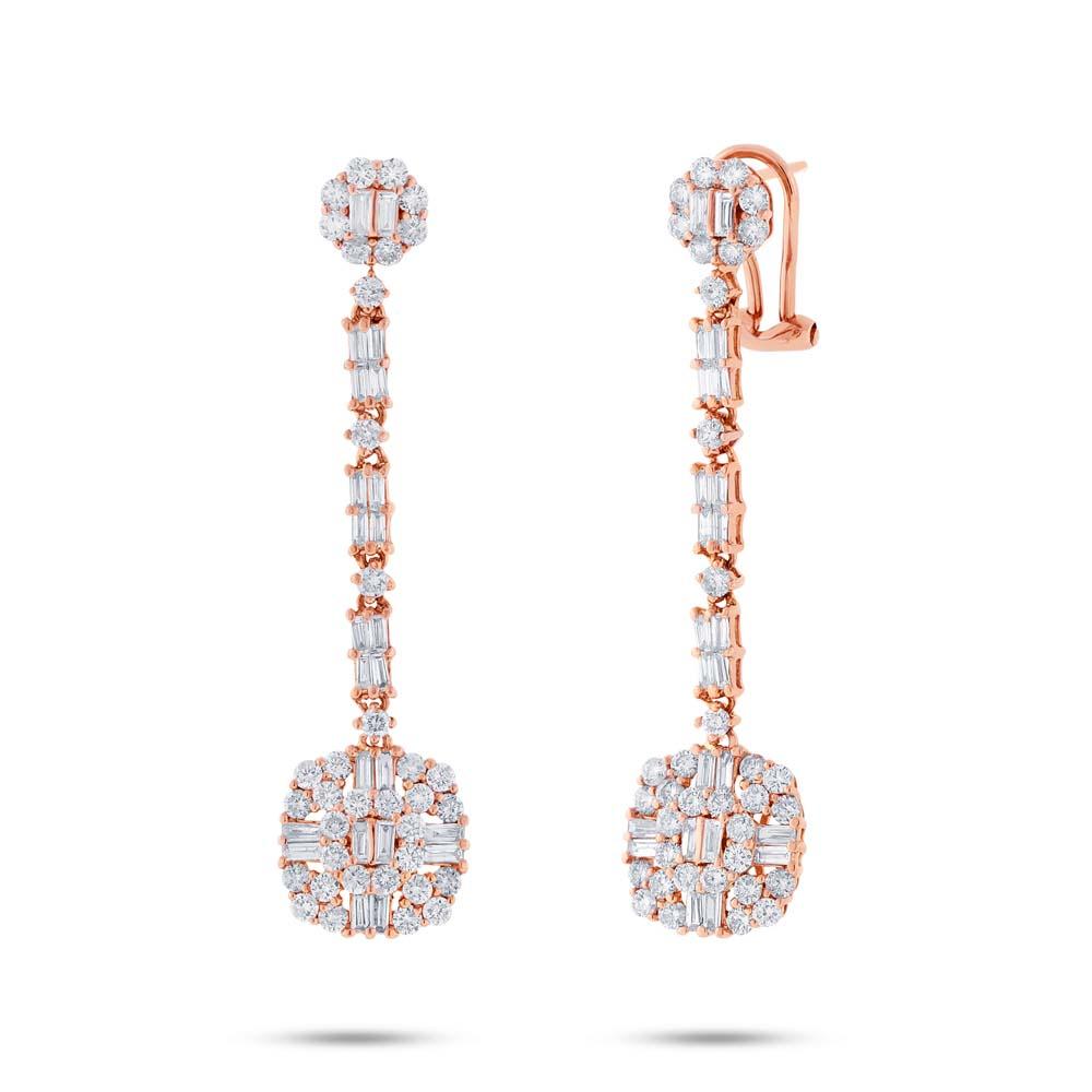 18k Rose Gold Diamond Earring - 2.41ct