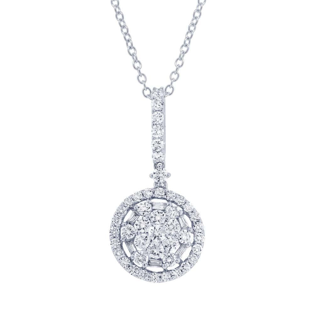18k White Gold Diamond Pendant - 1.03ct