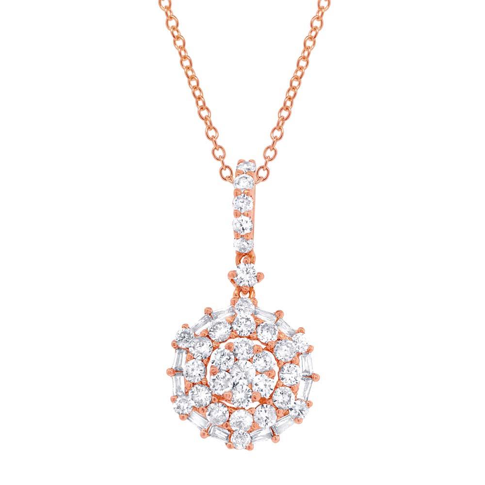 18k Rose Gold Diamond Pendant - 0.95ct