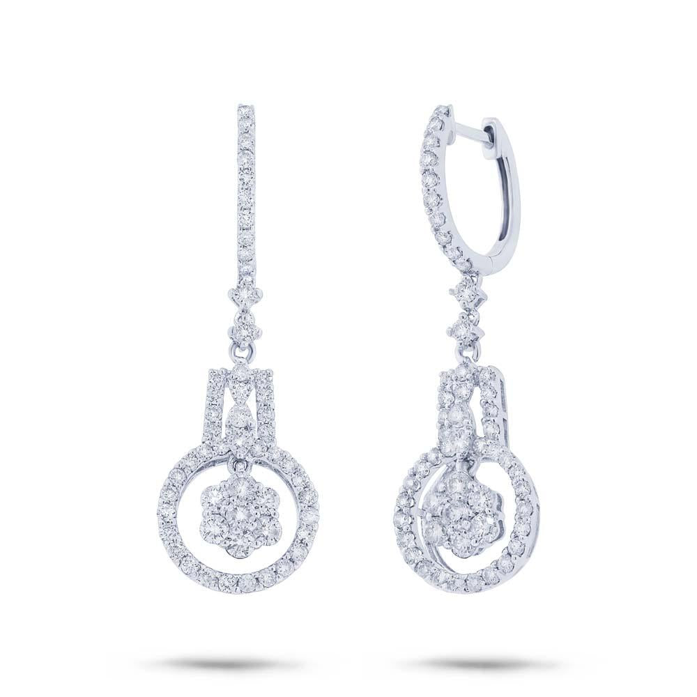 18k White Gold Diamond Earring - 1.83ct