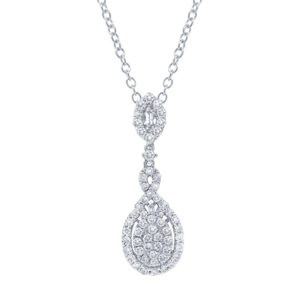 18k White Gold Diamond Pendant - 1.04ct