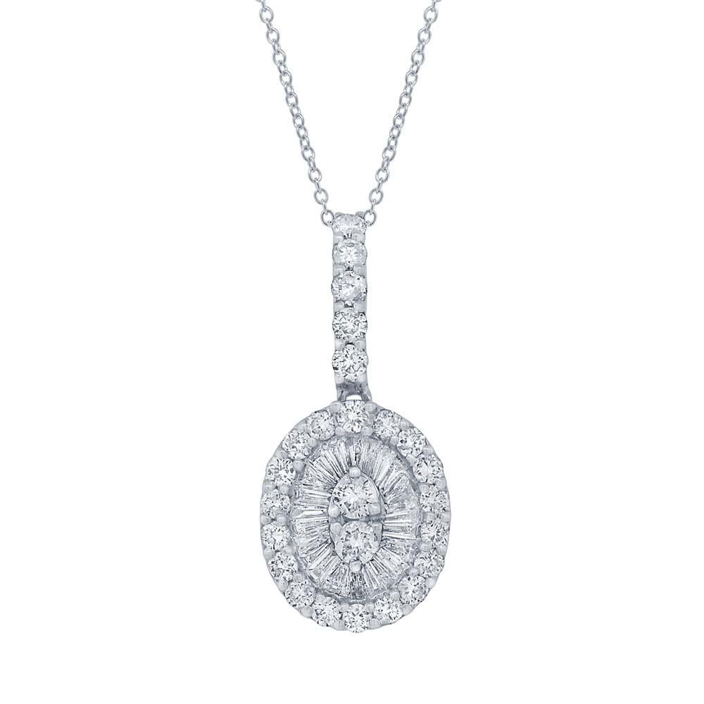 18k White Gold Diamond Pendant - 0.75ct