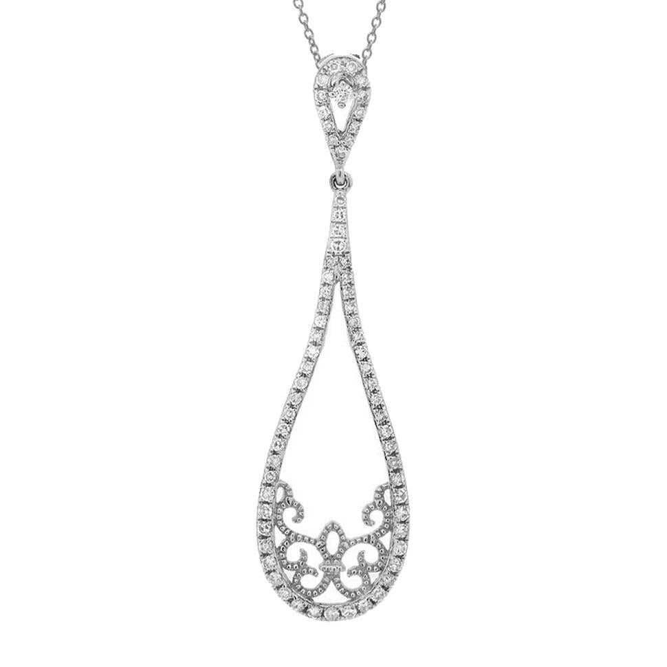 14k White Gold Diamond Pendant - 0.31ct