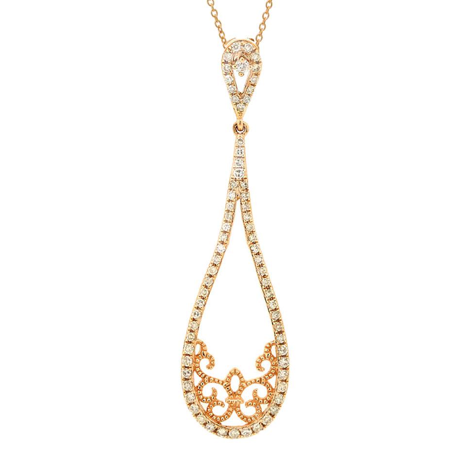 14k Yellow Gold Diamond Pendant - 0.31ct