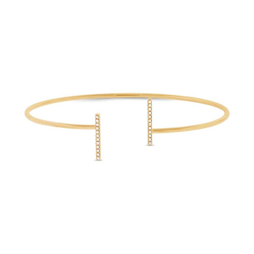 14k Yellow Gold Diamond Bangle - 0.08ct