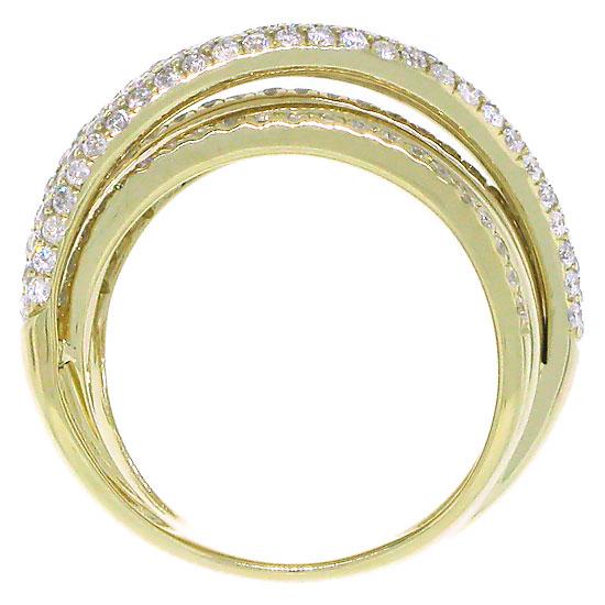 14k Yellow Gold Diamond Bridge Ring Size 6 - 1.75ct
