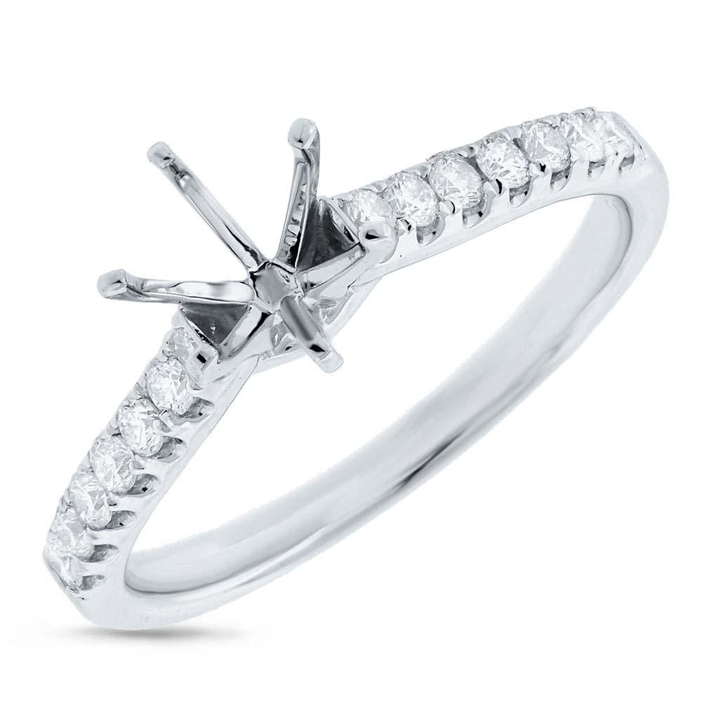 14k White Gold Diamond Semi-mount Ring - 0.28ct