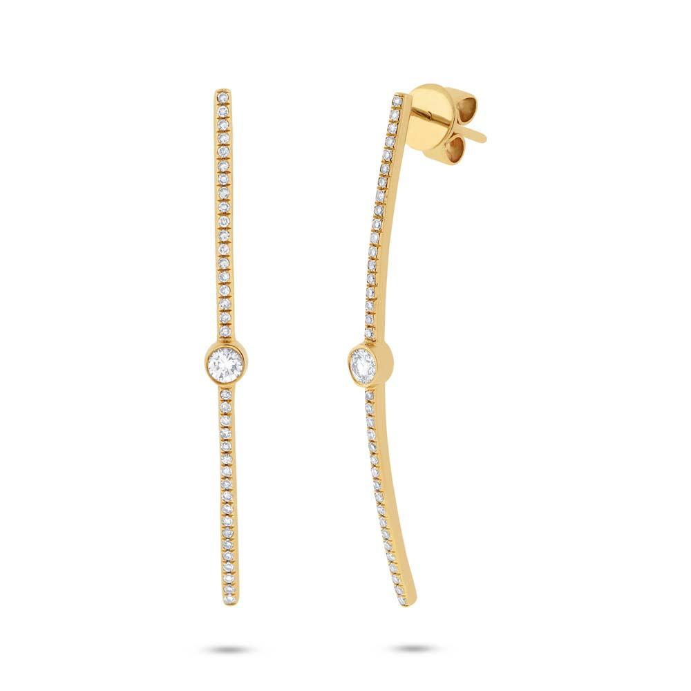14k Yellow Gold Diamond Earring - 0.32ct